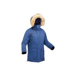 Kurtka turystyczna SH500 ultra-warm męska. Czarne kurtki męskie QUECHUA, na zimę, xl, bez wzorów, z poliesteru, długie, bez kaptura. Za 399,99 zł.