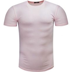 Koszulka męska t-shirt gładki różowy Recea. Różowe koszulki męskie Recea, s, bez wzorów, z bawełny, klasyczne, z klasycznym kołnierzykiem. Za 17,99 zł.