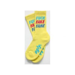 Skarpetki FFF YELLOW. Żółte skarpetki damskie Ugly, bez wzorów, z bawełny. Za 29,00 zł.