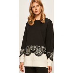 Twinset - Bluza. Czarne bluzy damskie Twinset, s, z aplikacjami, z elastanu, bez rękawów, bez kaptura. Za 769,90 zł.