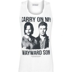 Topy damskie: Supernatural Sam & Dean Kansas Pose Lyric Top damski biały