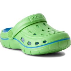 Klapki COQUI - Jumper 6353 Lime/Sea Blue. Zielone klapki damskie marki Coqui, z tworzywa sztucznego, bez zapięcia. Za 64,99 zł.