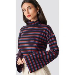 NA-KD Top z szerokim rękawem - Black,Multicolor. Czarne topy damskie NA-KD, bez wzorów, z golfem. W wyprzedaży za 46,47 zł.