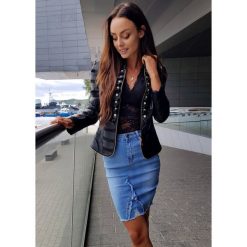 Kurtka Valentino Black S. Czarne kurtki damskie LIGARI, s, w paski, z bawełny, bez kaptura. Za 199,00 zł.