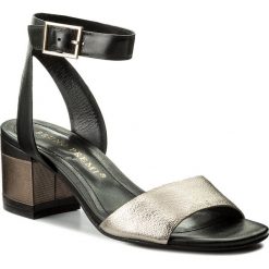 Sandały damskie: Sandały BRUNO PREMI – Vitello + Laminato +Tacco R1405P Nero/Alba/Riga