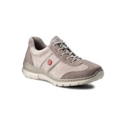 RIEKER L3220-40. Szare półbuty damskie Rieker, ze skóry. Za 259,99 zł.