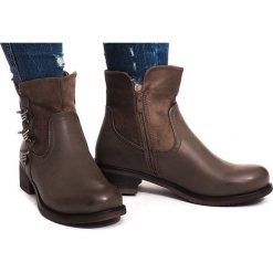 Ocieplane Botki 4417 Khaki. Zielone botki damskie ButyModne, bez obcasa, na obcasie, bez zapięcia. Za 69,00 zł.