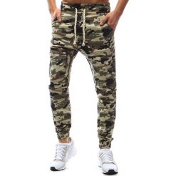 Joggery męskie: Spodnie męskie joggery camo beżowe (ux1147)