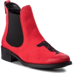 Buty zimowe damskie: Sztyblety MACIEJKA - 03283-08/00-3 Czerwony/Haft