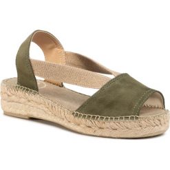 Espadryle TONI PONS - Ella Caqui. Zielone espadryle damskie Toni Pons, bez wzorów, ze skóry, bez obcasa. Za 219,00 zł.