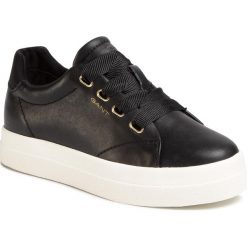 Sneakersy GANT - Avona 20531501 Black G00. Czarne półbuty damskie GANT, na co dzień, bez wzorów, ze skóry, bez obcasa, na płaskiej podeszwie, bez zapięcia. Za 469,00 zł.