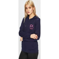Calvin Klein Performance - Bluza. Niebieskie bluzy damskie marki Calvin Klein Performance, s, z nadrukiem, z bawełny, bez rękawów, z kapturem. Za 299,90 zł.