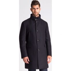 Granatowy płaszcz Joop! Collection. Niebieskie płaszcze męskie Joop! Collection, m, z aplikacjami, z wełny, bez kaptura. Za 1099,50 zł.
