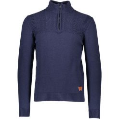 Sweter w kolorze granatowym. Niebieskie swetry męskie Wrangler, m, z aplikacjami, z bawełny, ze stójką, bez kaptura. W wyprzedaży za 153,99 zł.