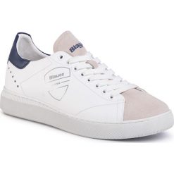 Sneakersy BLAUER - S0KEITH02/LES White/Blue. Białe sneakersy męskie Blauer, bez wzorów, ze skóry, bez zapięcia. W wyprzedaży za 369,00 zł.