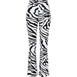 Legginsy bonprix biało-czarny w paski zebry. Białe spodnie damskie bonprix, w paski. Za 79,99 zł.