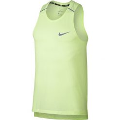 Koszulka Nike Breathe Rise 365 Tank M Limonkowo-Żółta. Żółte koszulki męskie Nike, s, bez wzorów, z tkaniny, bez kołnierzyka, bez rękawów, do biegania. Za 109,99 zł.