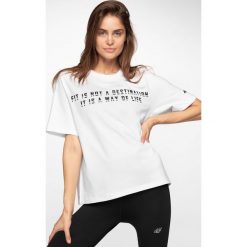 T-shirt damski TSD271 - biały. Białe t-shirty damskie marki 4f, bez wzorów, bez kołnierzyka. Za 59,99 zł.