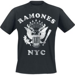 Ramones Retro Eagle NYC T-Shirt czarny. Czarne t-shirty męskie Ramones, l, z nadrukiem, retro, z okrągłym kołnierzem. Za 74,90 zł.