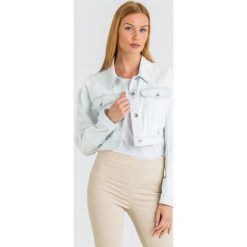 KATANA JEANSOWA PATRIZIA PEPE. Kurtki damskie Patrizia Pepe, bez wzorów, z jeansu, eleganckie, krótkie, bez kaptura. W wyprzedaży za 966,75 zł.
