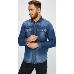 Pepe Jeans - Koszula Walter. Niebieskie koszule męskie Pepe Jeans, m, bez wzorów, z bawełny, bez kołnierzyka, z długim rękawem. W wyprzedaży za 279,90 zł.