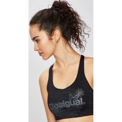 Desigual Sport - Biustonosz. Czarne biustonosze sportowe damskie marki Desigual Sport, s, bez wzorów, z elastanu. Za 149,90 zł.