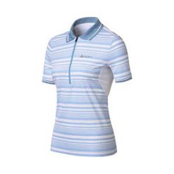 Topy sportowe damskie: Odlo Koszulka damska Polo shirt s/s 1/2 zip CROSS niebieska r. S (410391)