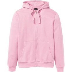 Bluza rozpinana z kapturem bonprix jasnoróżowy. Różowe bluzy męskie bonprix, s, bez wzorów, z dzianiny, z kapturem, bez rękawów, z kapturem. Za 74,99 zł.
