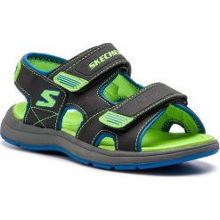 Sandały SKECHERS - Sun Spurt 97125L/BBLM Blk/Blue/Lime. Czarne sandały chłopięce Skechers, ze skóry ekologicznej, bez zapięcia. W wyprzedaży za 129,00 zł.