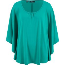Shirt "nietoperz" bonprix szmaragdowy. Zielone koszulki damskie bonprix, bez wzorów, bez kołnierzyka, bez rękawów. Za 54,99 zł.