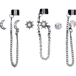 Blackheart Ear Cuff Sun & Moon Zacisk na ucho standard. Szare kolczyki damskie marki Blackheart, metalowe. Za 42,90 zł.