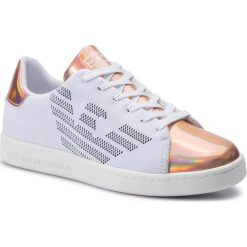 Sneakersy EA7 EMPORIO ARMANI - X8X001 XK076 D884 White/Rose Gold. Białe półbuty damskie EA7 Emporio Armani, ze skóry ekologicznej. Za 739,00 zł.
