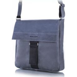 Szara męska listonoszka na ramię BRODRENE. Szare listonoszki męskie Brødrene, bez wzorów, ze skóry, eleganckie. Za 269,00 zł.