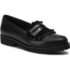 Lordsy WOJAS - 9486-71 Czarny. Czarne półbuty damskie Wojas, ze skóry, bez obcasa, na płaskiej podeszwie. Za 329,00 zł.