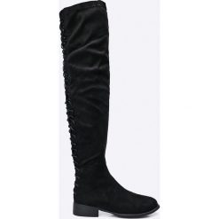 Public Desire - Kozaki arya. Czarne botki damskie marki Public Desire, z materiału, z okrągłym noskiem. W wyprzedaży za 149,90 zł.