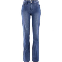 Dżinsy "Power stretch push-up", Bootcut bonprix niebieski "stone used". Niebieskie jeansy damskie bonprix. Za 49,99 zł.