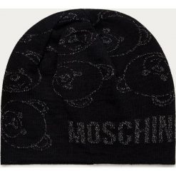 Moschino - Czapka. Czarne czapki damskie MOSCHINO, bez wzorów, z poliesteru. Za 269,90 zł.