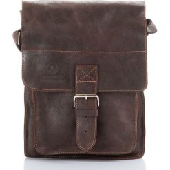 Brązowa Torba męska Paolo Peruzzi Adventure na ramię. Pomarańczowe torby męskie skórzane Paolo Peruzzi, w paski, ze skóry. Za 289,00 zł.