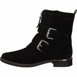 S.Oliver botki damskie 25344 37 czarne. Czarne botki damskie S.Oliver, eleganckie, bez obcasa, bez zapięcia. W wyprzedaży za 249,00 zł.