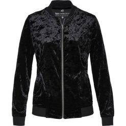 Bluza rozpinana aksamitna bonprix czarny. Czarne bluzy damskie marki bonprix, bez wzorów, bez rękawów, bez kaptura. Za 89,99 zł.