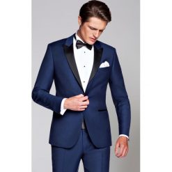 Marynarka Navy Smokingowa Lincoln. Niebieskie marynarki męskie LANCERTO, m, bez wzorów, ze skóry, eleganckie. W wyprzedaży za 849,90 zł.