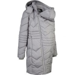 Płaszcz ciążowy z wstawką na nosidełko niemowlęce bonprix srebrny. Szare płaszcze damskie bonprix. Za 299,99 zł.