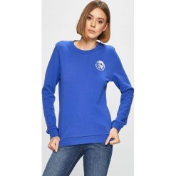 Diesel - Bluza. Niebieskie bluzy damskie Diesel, s, bez wzorów, z bawełny, bez rękawów, bez kaptura. W wyprzedaży za 179,90 zł.