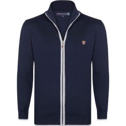 Golfy męskie: Sweter rozpinany w kolorze granatowym