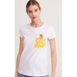 T-shirt Tom i Jerry - Biały. Białe t-shirty damskie Reserved, s. Za 39,99 zł.
