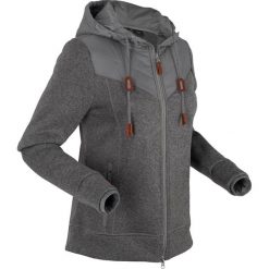 Bluza rozpinana z polaru bonprix szary melanż. Szare bluzy damskie bonprix, bez wzorów, z polaru, bez rękawów, bez kaptura. Za 149,99 zł.