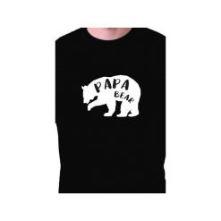 Koszulka męska PAPA BEAR. Czarne koszulki męskie Funfara, xl, bez wzorów, bez kołnierzyka, bez rękawów. Za 89,00 zł.