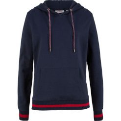 Bluza z bawełny z kapturem bonprix ciemnoniebieski. Niebieskie bluzy damskie bonprix, bez wzorów, z bawełny, bez rękawów, z kapturem. Za 59,99 zł.