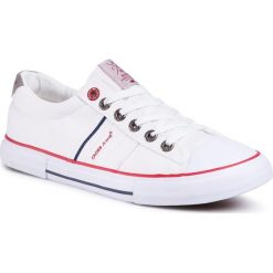 Trampki CROSS JEANS - FF1R4071C White. Białe półbuty męskie Cross Jeans, na co dzień, bez wzorów, z jeansu, eleganckie, bez zapięcia. Za 119,00 zł.