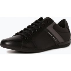 BOSS Athleisure - Męskie tenisówki ze skóry – Space_Lowp_lux, czarny. Czarne trampki męskie BOSS Athleisure, bez wzorów, z jeansu, z paskami. Za 749,95 zł.